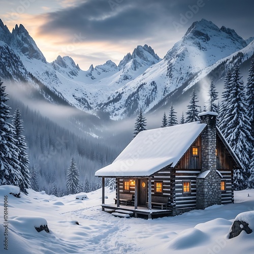 Cozy Cabin in Winter Wonderland - A Serene Mountain Retreat.