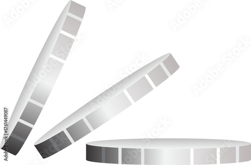 Silver coins metallic money icon 