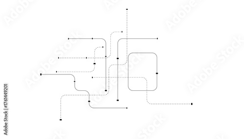 Abstract futuristic black technology background. Technology background with crossed lines and dots