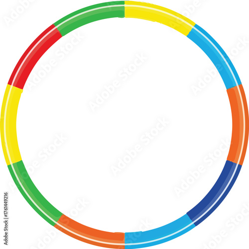 Colorful segmented circle simple flat vector illustration isolated on white background