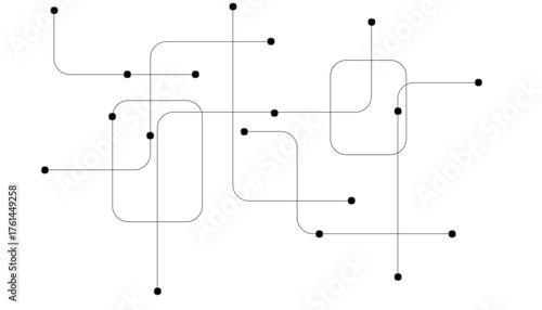 Abstract futuristic black technology background. Technology background with crossed lines and dots.