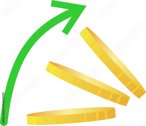 Financial growth gold coins metallic money icon