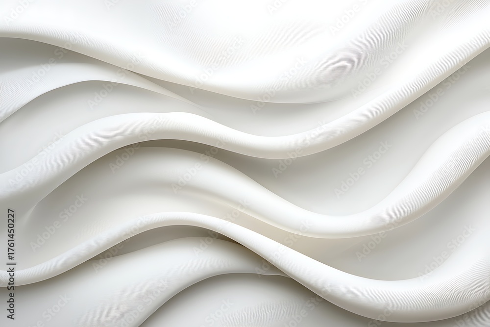 Obraz premium Elegant Flowing White Fabric Texture with Soft Waves and Subtle Patterns
