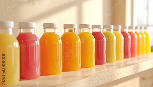 Wallpaper Mural ガラス瓶に入った美しいフルーツジュース、コピースペース Torontodigital.ca