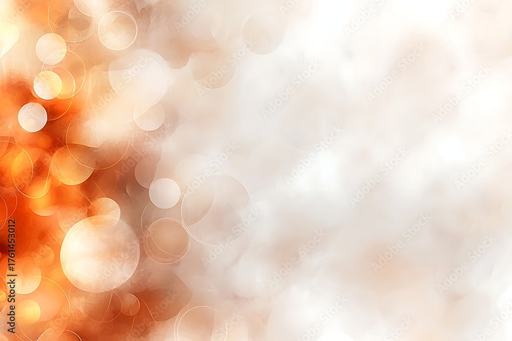 Obraz premium Abstract Background with Soft Bokeh Effect in Warm Shades of Orange and White Hues