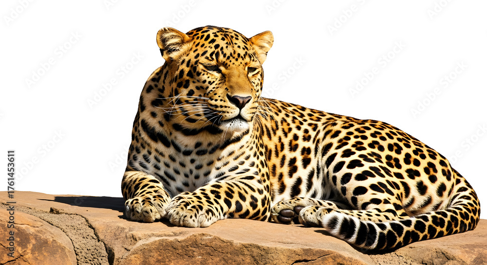 Obraz premium Leopard relaxing on rocky surface