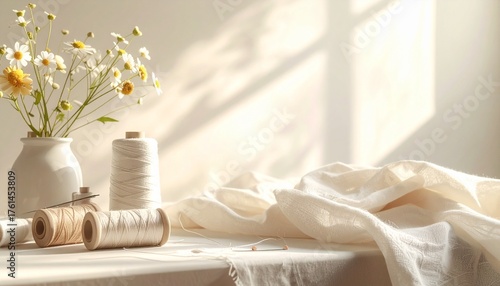 Wallpaper Mural 糸のある光景、手芸や裁縫のイメージの背景 Torontodigital.ca