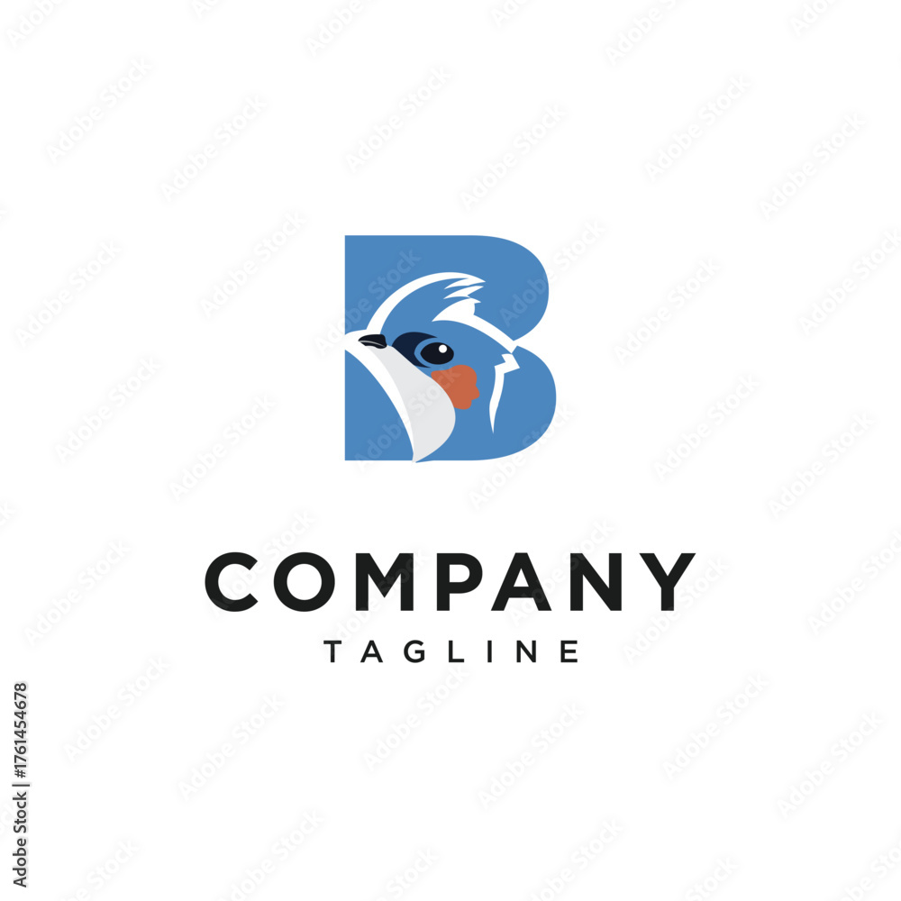 Obraz premium Letter B Crested Treeswift Logo Icon Vector