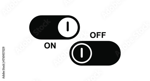 Black and white toggle switches showing on and off positions clearly