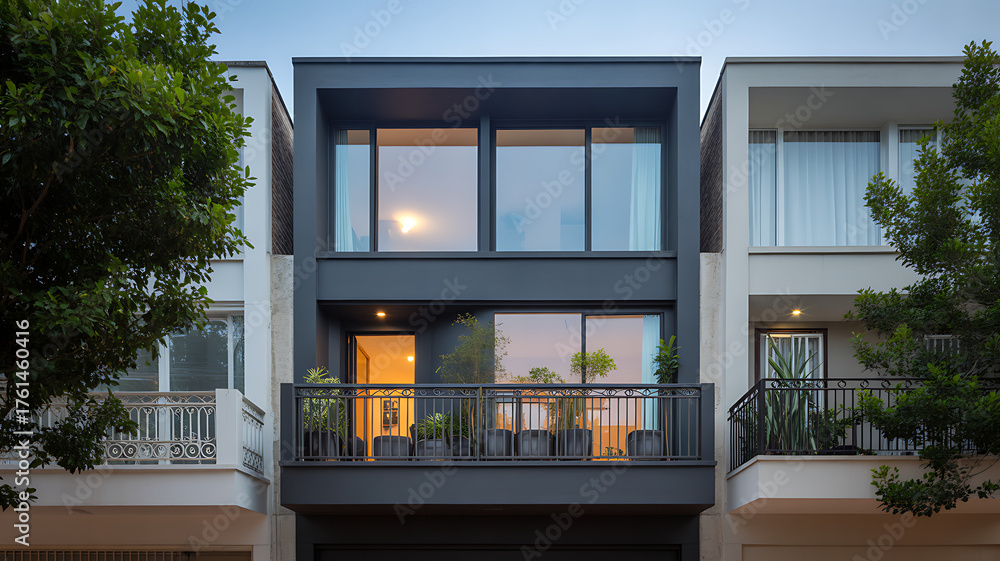 Fototapeta premium modern house with balcony