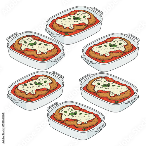 Chicken Parmigiana  Vector. Chicken Parmigiana  Vector bundle. Chicken Parmigiana  vector, illustration, lineart, clipart 