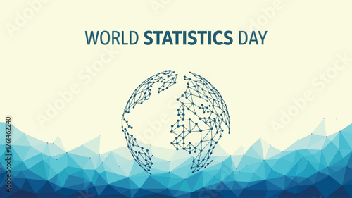 World Statistics Day with Geometric Globe Design