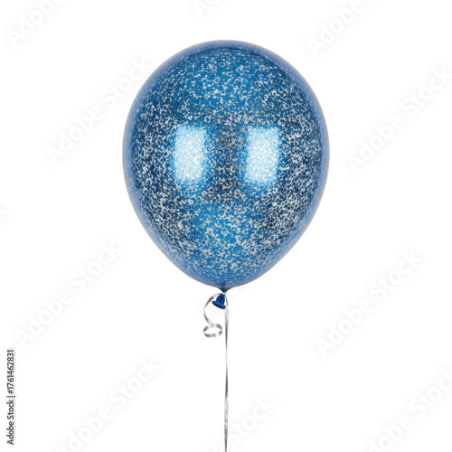 Blue Glitter Balloon isolated on a transparent background