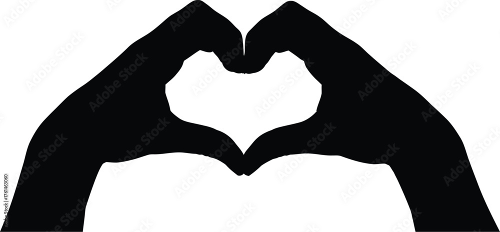 Fototapeta premium Hands forming a heart shape, symbolizing love and connection