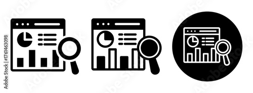 Web Analytics Icon Collection Glyph & Mixed Style