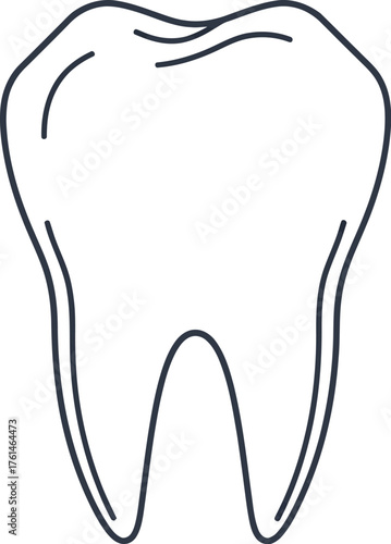 Simple illustration of a healthy white tooth on a plain white background design