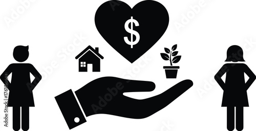 Generous hand offers support and security for home, growth, and financial well-being.