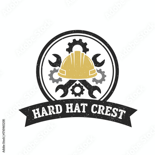 Vintage Industrial Construction Crest Vector