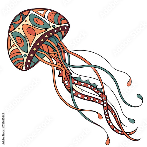 AI Fractal Painting Vector.Perfect for abstract design projects, AI art branding, creative technology