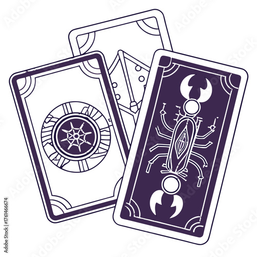 Futuristic AI Tarot Vector.Perfect for metaphysical tech branding, AI spirituality concepts