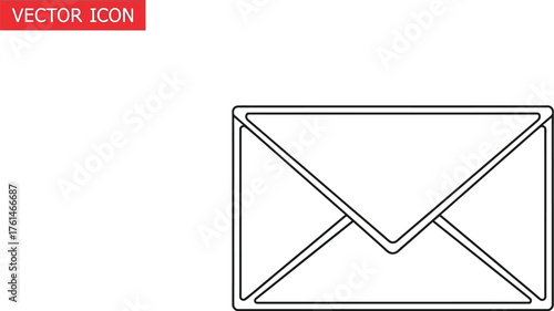 Simple outline of a closed envelope for sending messages and communication needs