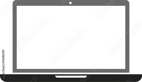 Simple vector illustration of a modern laptop computer on a white background
