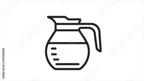 Modern kitchen coffee pot illustration with bold lines and vibrant colors