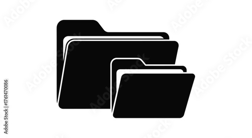 Stack of black folder icons representing organization and document management