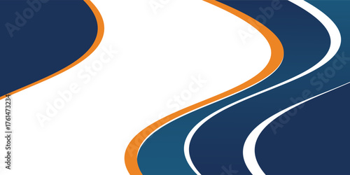 blue and orang abstract wave background. great for banner, presentation, name card, etc.