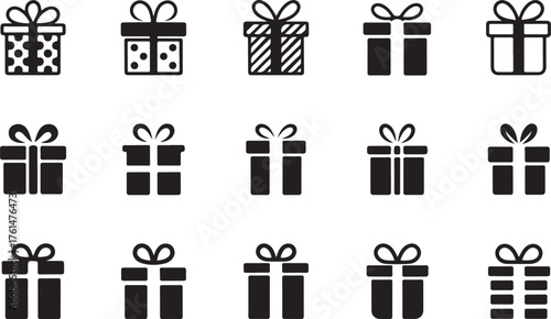 Christmas gift box vector silhouette illustration