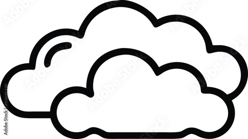 Cloud icon, simple outline vector style, clean stroke, isolated on white background,