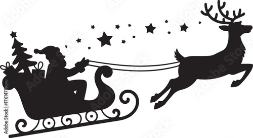 Christmas sleigh black