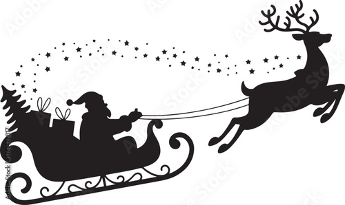 Christmas sleigh black