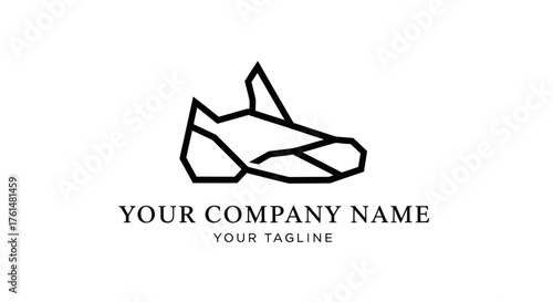 Modern Geometric Shoe Logo Design for Athletic Footwear Brand.