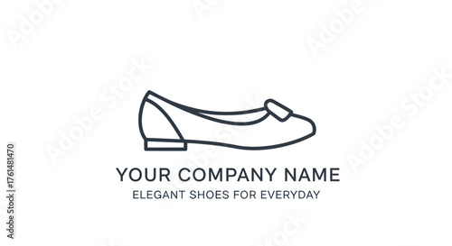 Elegant Ballet Flat Shoe Logo Design for Fashion Brand.