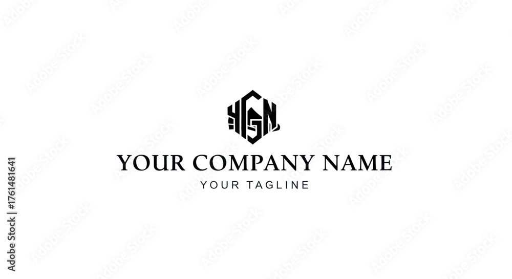 Fototapeta premium Elegant Monogram Logo Design with Hexagonal Shape and Intricate Lettering.