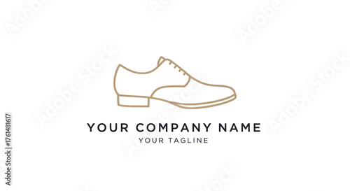 Elegant Leather Shoe Line Art Logo Design for Footwear Brand Identity.