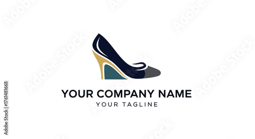 Elegant high heel shoe logo design for fashion brand identity.