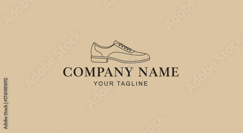 Elegant Mens Dress Shoe Line Art Logo Design.