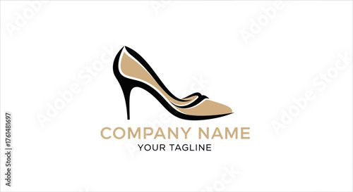 Elegant high heel shoe logo for a fashion brand.