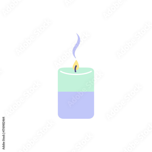Candle vector illustration with two colors and a wick
