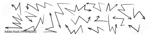 doodle emphasis arrow icon design quirky twist zigzag line