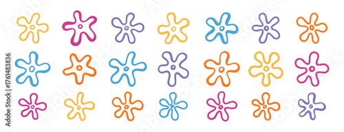 doodle hand drawn bikini bottom flowers, summer decoration, bikini botton sky elements. tropical flowers set