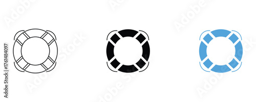 Lifebuoy icon set vector on white background. ing, rescue, safety, symbol.