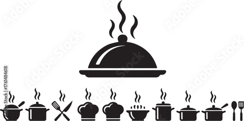 Meal icon vector set. restaurant illustration sign collection. dine symbol. eat logo. cook mark