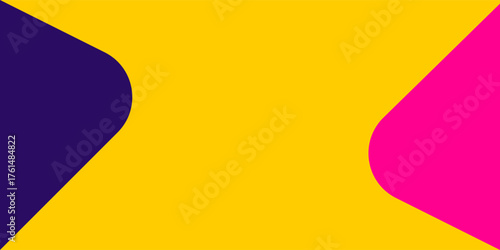 Vibrant abstract geometric background featuring dynamic contrasting shapes in yellow, pink, and purple, creating a modern and energetic visual composition