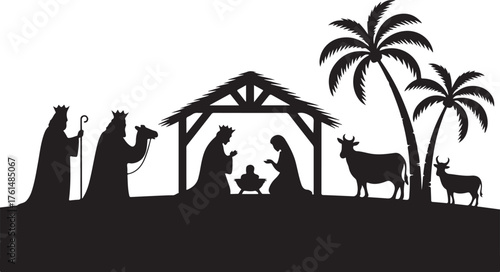 Nativity scene with Mary and Joseph