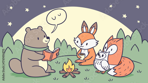 a-group-of-cute-forest-animals--bear-fox-rabbit