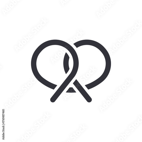 Simple Pretzel Shaped Icon Graphic Representation Flat