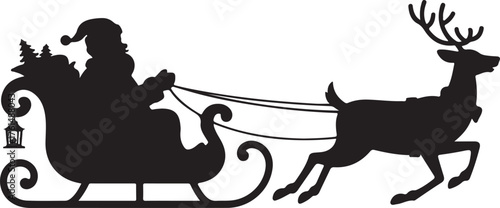 Santa Claus on a reindeer sleigh